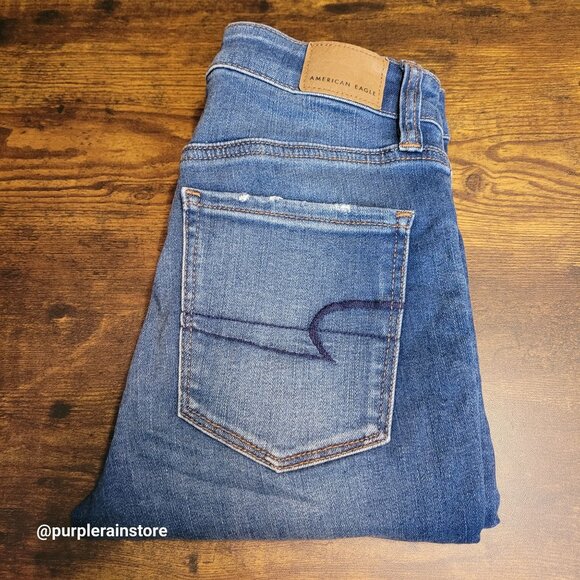 American Eagle Jeans 2 S Jegging Next Level Stretch Super Hi Rise Medium Light - Picture 3 of 13